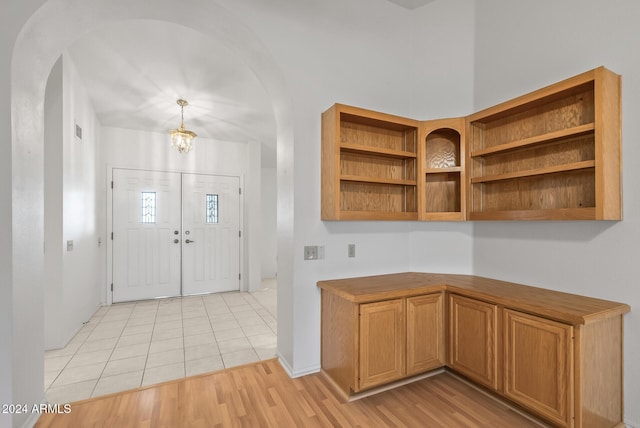 entryway with light wood-type flooring