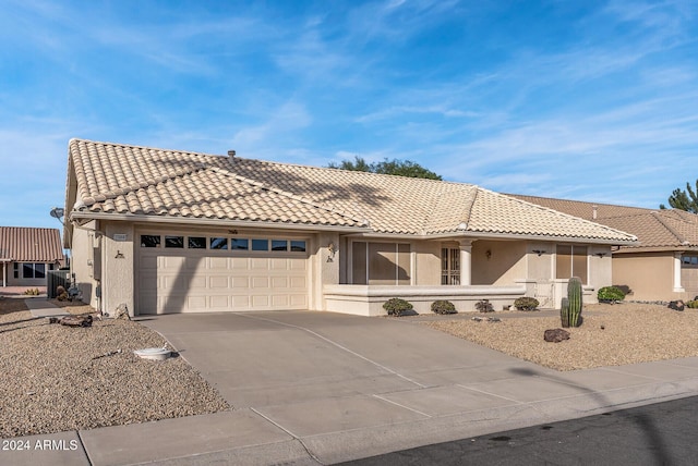 view of front facade featuring a garage