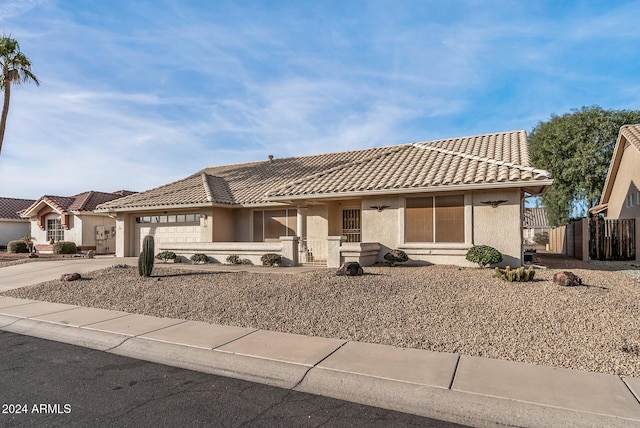 view of front of house with a garage