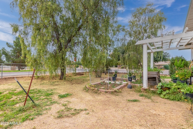 view of yard featuring a pergola