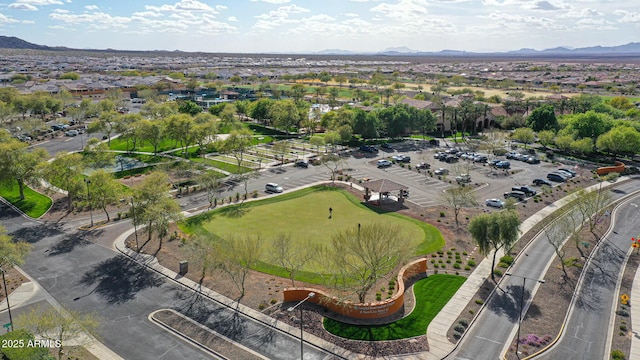 aerial view with a mountain view