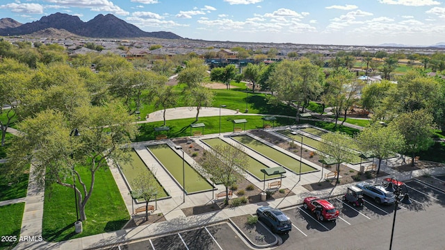 bird's eye view featuring a mountain view