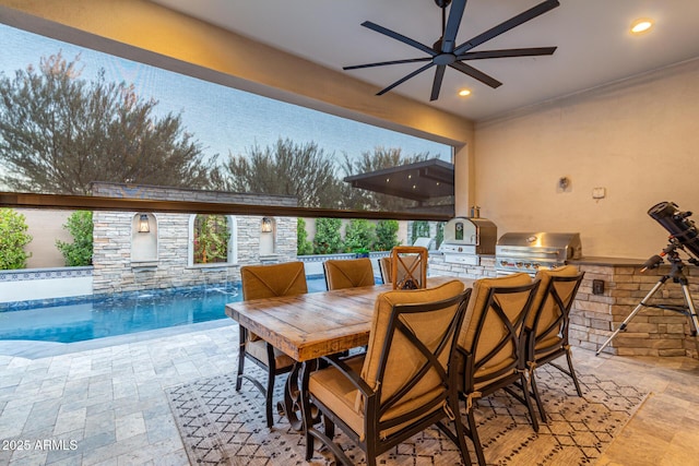 11385 N Luckenbach St, Surprise, AZ 85388 - view of patio / terrace featuring a ceiling fan and outdoor dining space