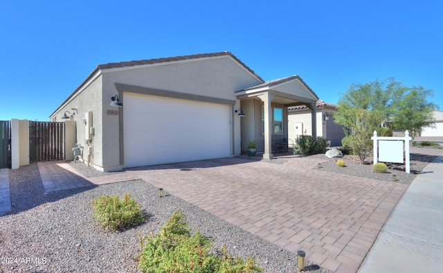 view of front of home with a garage