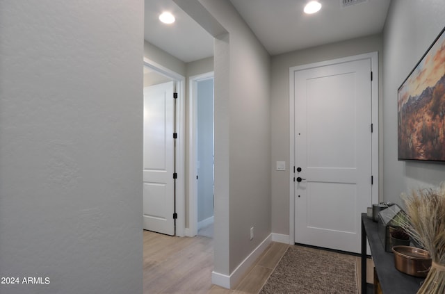 entryway featuring light hardwood / wood-style flooring