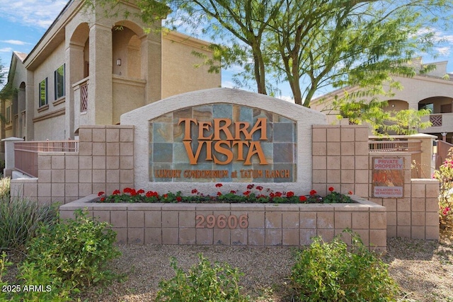 view of community sign