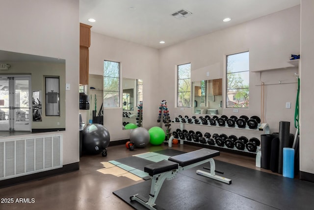 7445 E Eagle Crest Dr Unit 1145, Mesa, AZ 85207 - exercise room with recessed lighting and visible vents