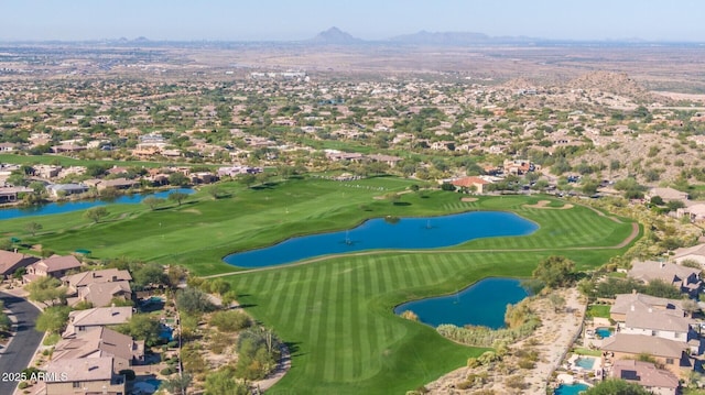 7445 E Eagle Crest Dr Unit 1145, Mesa, AZ 85207 - birds eye view of property featuring a residential view, golf course view, and a water and mountain view