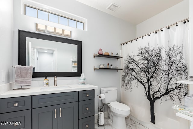 bathroom with vanity and toilet