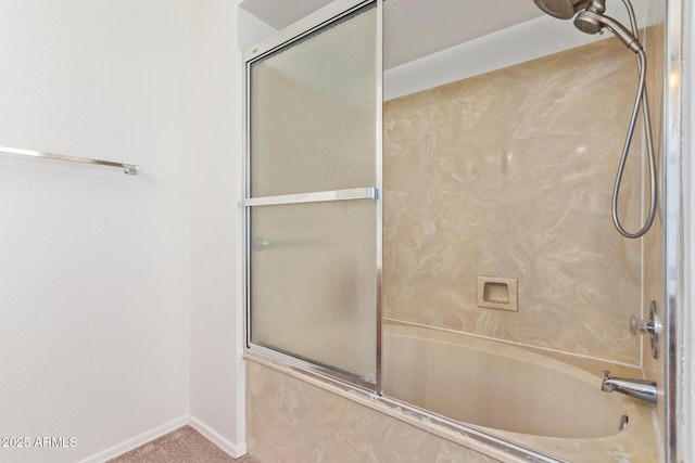 bathroom featuring bathing tub / shower combination