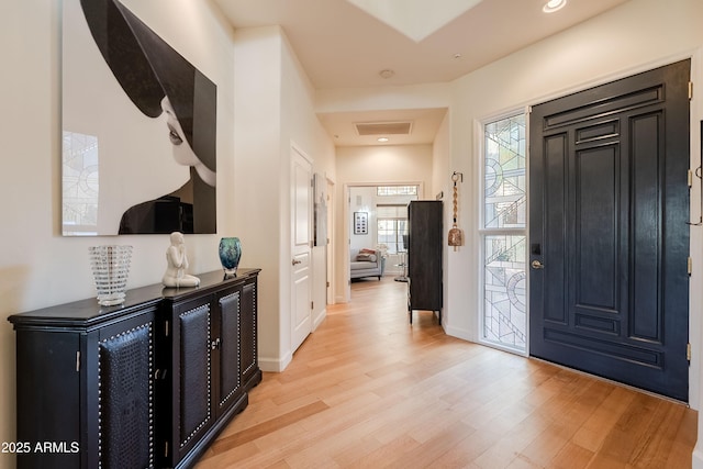 foyer entrance featuring light hardwood / wood-style flooring