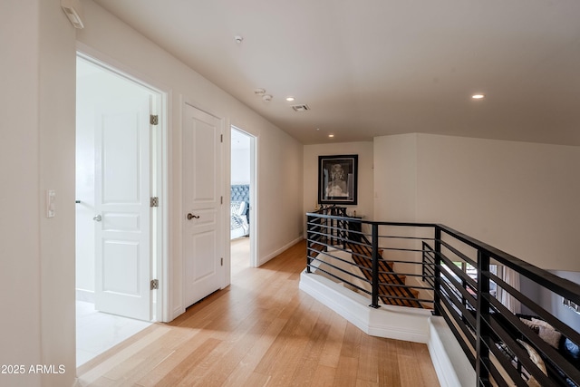 hall featuring light hardwood / wood-style flooring