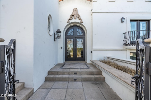 entrance to property with french doors