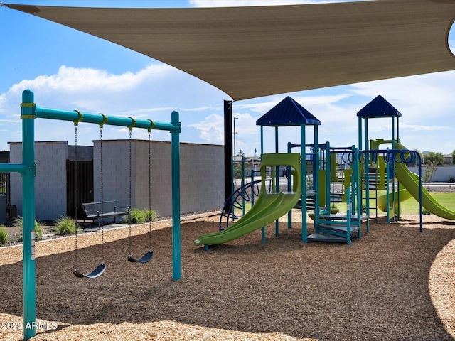 view of community jungle gym