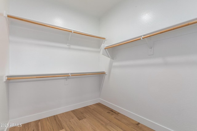 spacious closet with light wood finished floors