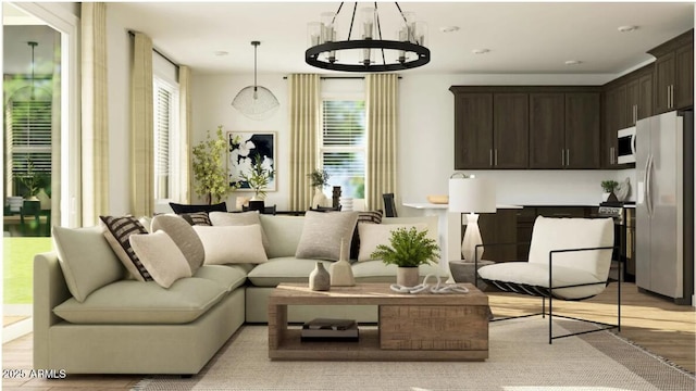 25140 N 174th Ave, Surprise, AZ 85387 - living area featuring a chandelier and light wood-style flooring