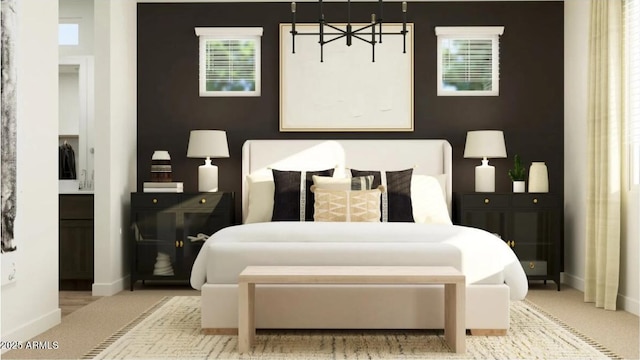 25140 N 174th Ave, Surprise, AZ 85387 - carpeted bedroom featuring baseboards and a chandelier