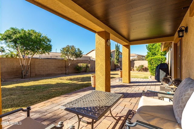 view of patio featuring area for grilling