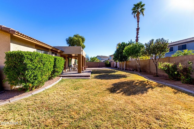 view of yard with a patio