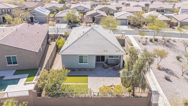 drone / aerial view with a residential view