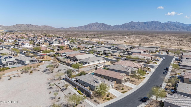 bird's eye view with a residential view and a mountain view