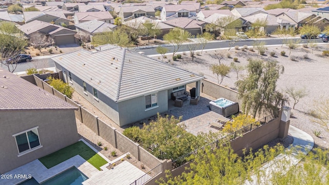 bird's eye view with a residential view