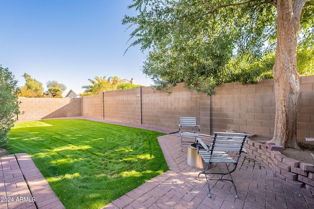 view of yard with a patio area