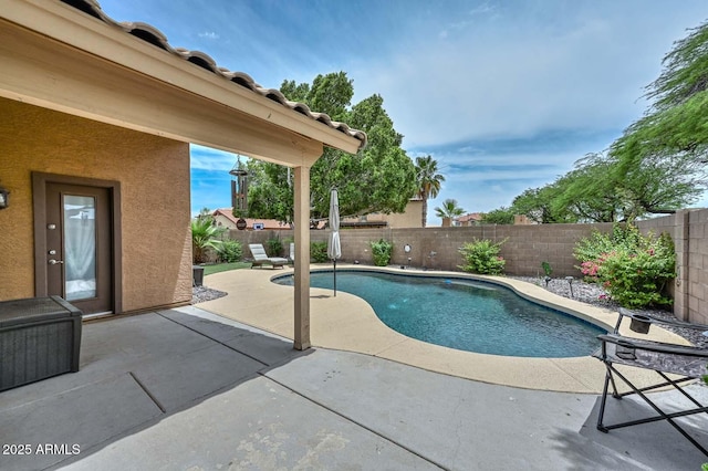 7949 W Wescott Dr, Glendale, AZ 85308 - view of swimming pool with a patio area and a fenced backyard