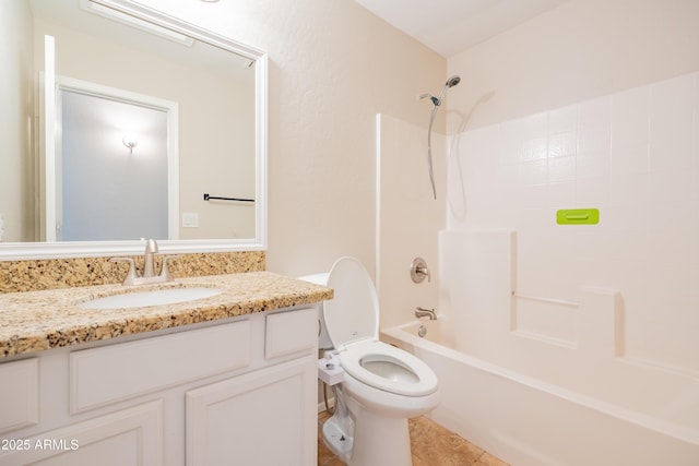17824 E Chestnut Dr, Queen Creek, AZ 85142 - full bath with tile patterned flooring, toilet, vanity, and bathtub / shower combination