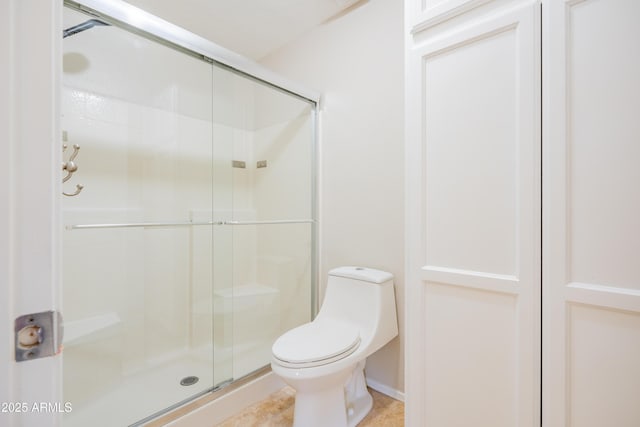 17824 E Chestnut Dr, Queen Creek, AZ 85142 - full bathroom featuring a shower stall, toilet, and tile patterned flooring