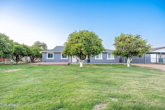 17824 E Chestnut Dr, Queen Creek, AZ 85142 - exterior space featuring a front lawn, driveway, and a carport