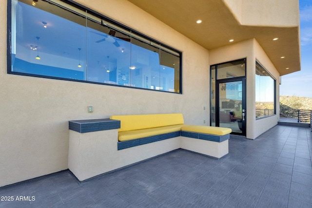 view of patio / terrace with a balcony