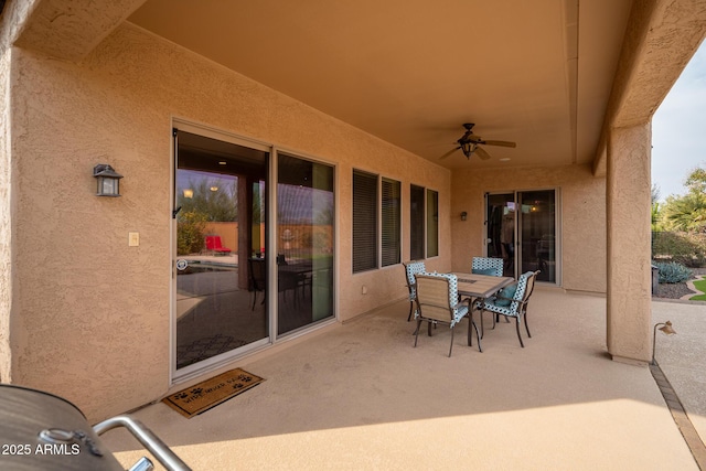 view of patio / terrace with ceiling fan