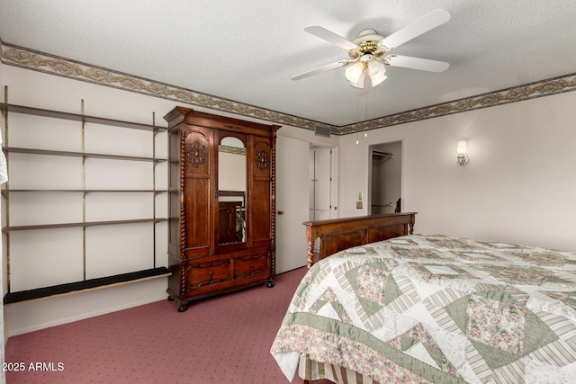 11109 W Granada Dr, Sun City, AZ 85373 - carpeted bedroom with visible vents, ceiling fan, and a textured ceiling