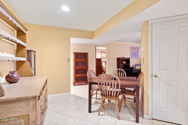 view of tiled dining space