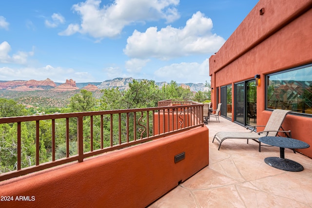 balcony with a mountain view