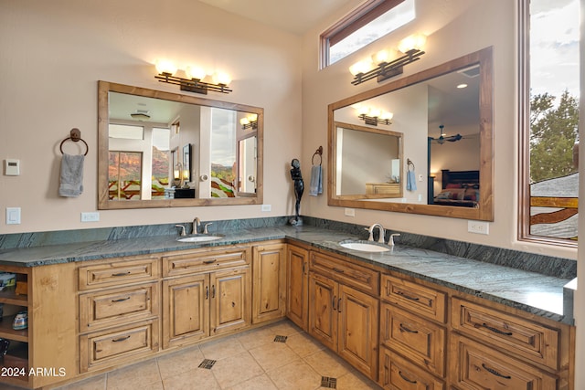 bathroom featuring vanity and tile patterned floors