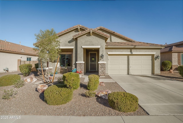 view of front of property with a garage