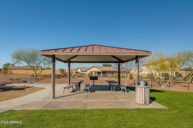 view of patio / terrace featuring a gazebo