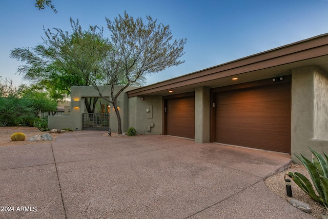 view of front of house with a garage