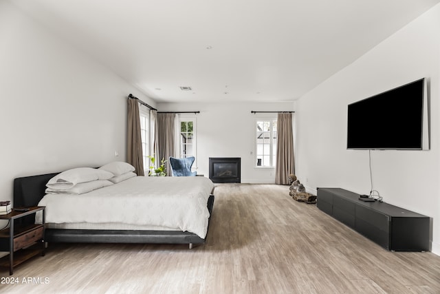 bedroom featuring wood-type flooring