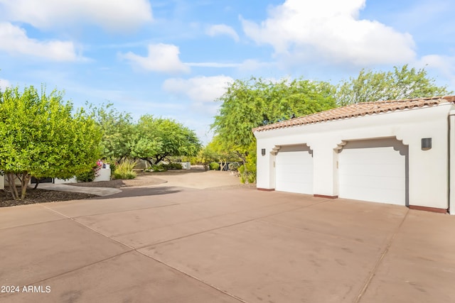 view of garage