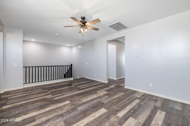 9645 E Theia Dr, Mesa, AZ 85212 - empty room featuring ceiling fan, wood finished floors, baseboards, and recessed lighting
