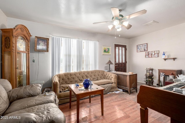 2944 W Northern Ave, Phoenix, AZ 85051 - living room featuring a ceiling fan and light wood finished floors