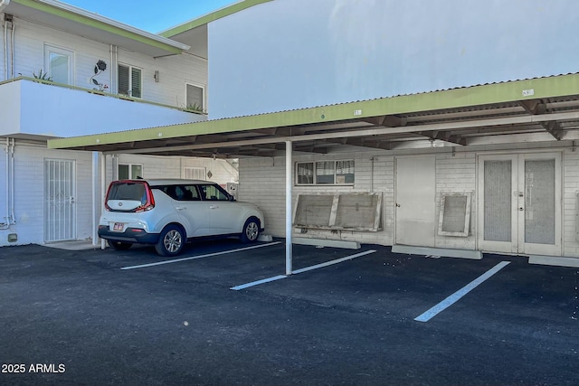 view of car parking with a carport