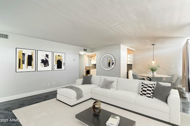 living room featuring hardwood / wood-style flooring