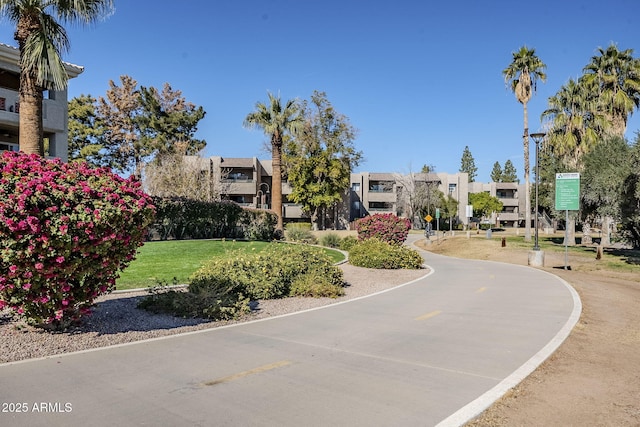 view of community with a lawn