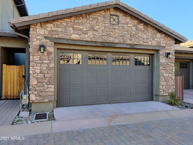 view of garage