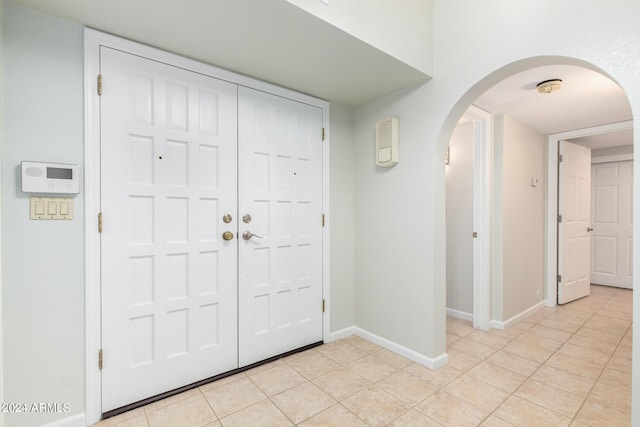 view of tiled entrance foyer