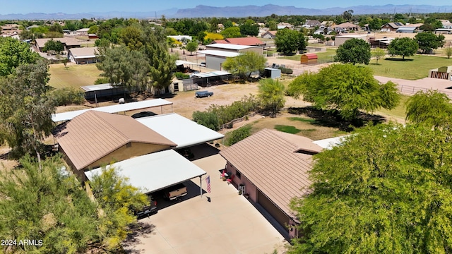 bird's eye view with a mountain view